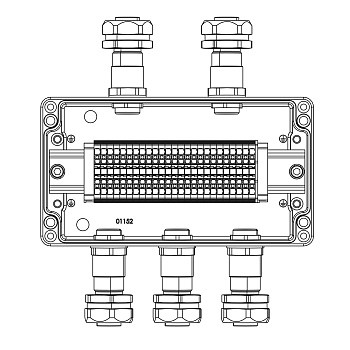 Взрывозащ. клемм. коробка из алюминия TBE-A-14-(25xHMM.2)-2xKAEPM2MHK-20(A)(C)1Ex e IIC Т5 Gb / Ex tb IIIC T95°C Db IP66 DKC
