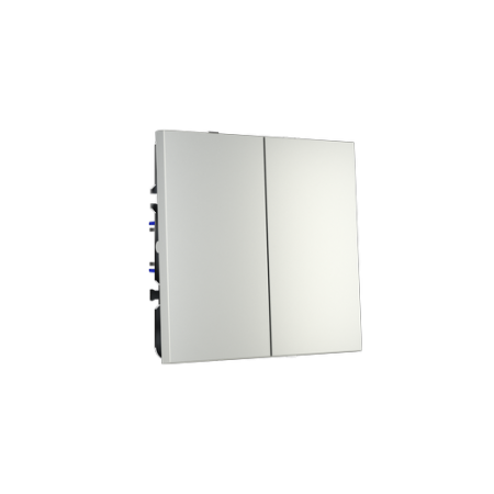 Выключатель встраиваемый Voltum S70 двухклавишный 10А, (сталь)