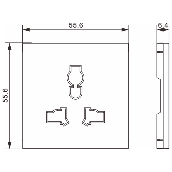 Donel A07 сталь накладка для розетки мультистандарт, со шторками 16A 250 В~,серия DB