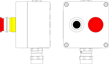 Взрывозащищ. пост упр. из алюминия CPE-A-12-(1xP1B(11)-1xP6E(11))-1xEXD6050-M20SB-1x6018AASBKGM2SB(D)1Ex d e IIC T6 Gb / Ex tb IIIC T80°C Db IP66 DKC