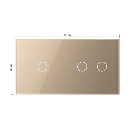 Панель для одноклавишного и двухклавишного выключателей золотая Livolo