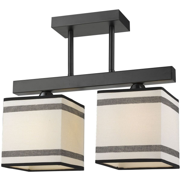 Люстра потолочная Черный, Хром/Белый, Черный E27 2*60Вт 283-027-02 VELANTE