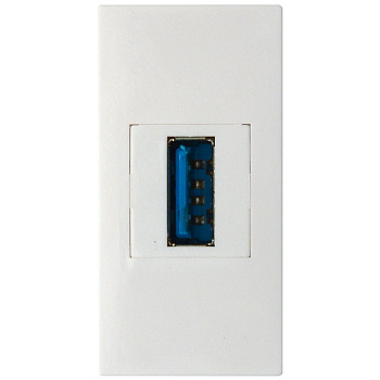 Donel Розетка информационная USB для передачи данных, 1мод., бел. (22.5х45мм), USB3.0, серия (тип) DEC