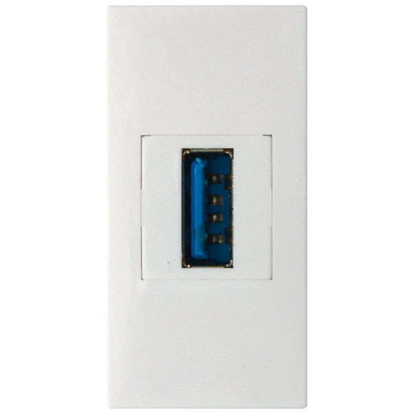 Donel Розетка информационная USB для передачи данных, 1мод., бел. (22.5х45мм), USB3.0, серия (тип) DEC