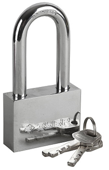 Замок "Мастер" навесной, стальной корпус, закаленная удлиненная дужка, 60мм ЗУБР