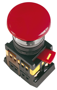 Кнопка управления AEAL-22 "Грибок" d=22мм 1з+1р 240В с фиксацией красная IEK