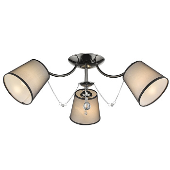Люстра потолочная Темный хром/Бежевый, Прозрачный E14 3*60Вт 297-127-03 VELANTE