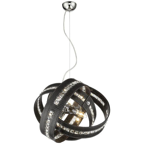 Светильник подвесной Хром/Черный, Прозрачный E14 6*40Вт WE398.06.023 WERTMARK