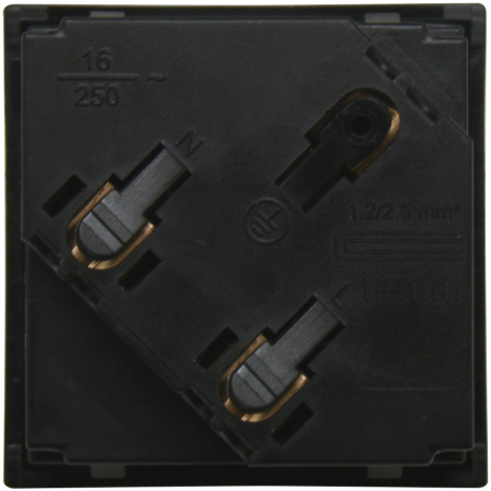 Donel Розетка 2К+З нем.ст., 45 гр., с з/ш, черн. матовая (45х45мм), серия (тип) DF6
