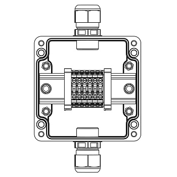 Взрывозащ. клемм. коробка из полиэстера TBE-P-03-(6xCBC.4)-1xPACMP(A)(C)1Ex e IIC Т5 Gb / Ex tb IIIC T95°C Db IP66 DKC