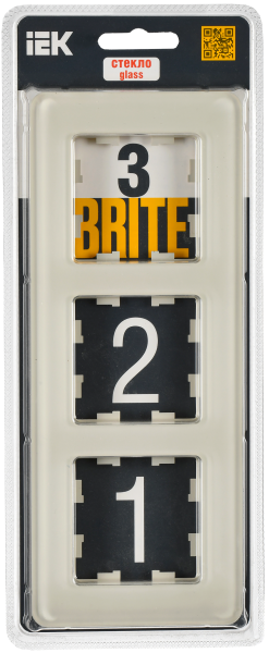 BRITE Рамка 3-мест. РУ-3-2-Бр стекло песчаный RE IEK