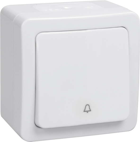 Выключатель 1-кл. для ОУ кнопочный ВСк20-1-0-ГПБ IP54 ГЕРМЕС PLUS (цвет клавиши: белый) IEK