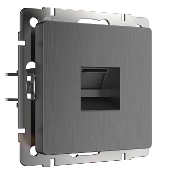 Розетка Ethernet RJ-45 (графит рифленый) СУ IP20 Werkel