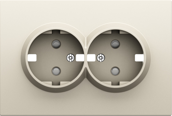 Donel S08 слоновая кость накладка для розетки 2-й с заземлением, со шторками 16A 250 В~,серия DB