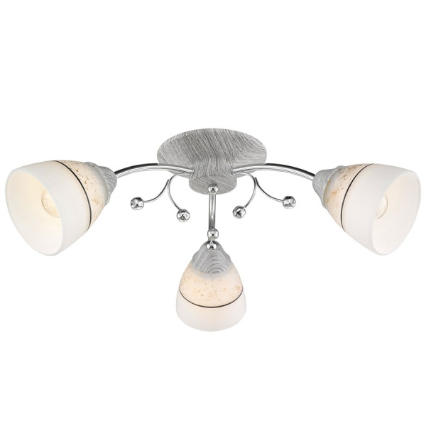Люстра потолочная Серый, Хром/Серый, Белый E27 3*60Вт 115-107-03 VELANTE
