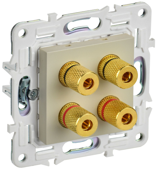 SKANDY Аудиорозетка 4-местная SK-A01B бежевый IEK