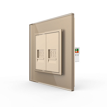 Розетка КОМП RJ-45 двойная Золотая Livolo