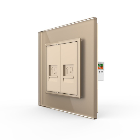 Розетка КОМП RJ-45 двойная Золотая Livolo