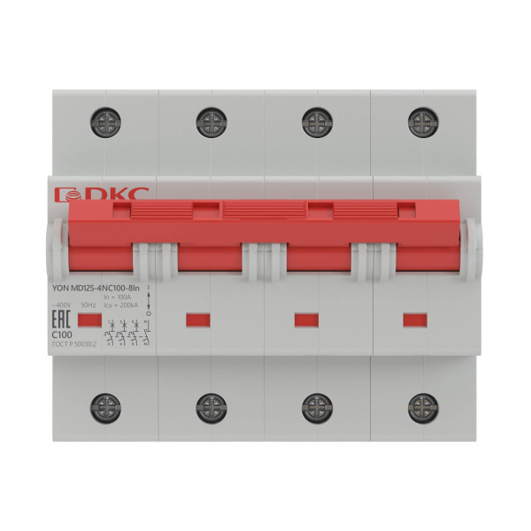 Выключатель автоматический ВА МОД MD125 3П+N 80А С 20кА YON DKC