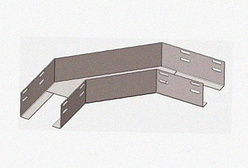 Лоток угловой перфорированный КГ 200х100-135 УТ1,5 поворот на 135, оцинкованный лист S1,5