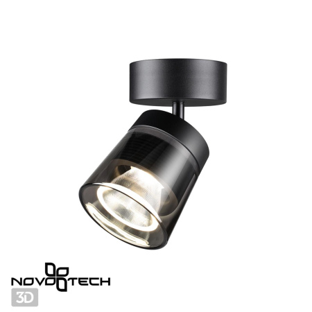 Св-к накл.св/д IP20 LED 4000K 20W 175-245V корпус черный/плафон дымчатый ARTIK NOVOTECH