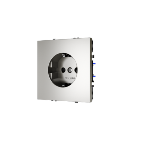Розетка встраиваемая Voltum S70 с заземлением и защитными шторками, 16А, (шелк)