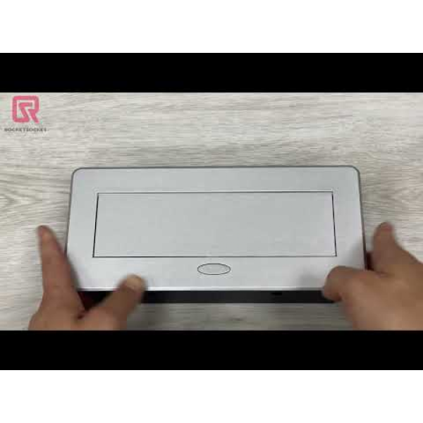 Розетка горизонтальная выдвижная 2 Euro 16A, USB type A+C с блоком 18W RocketSocket, цвет серый