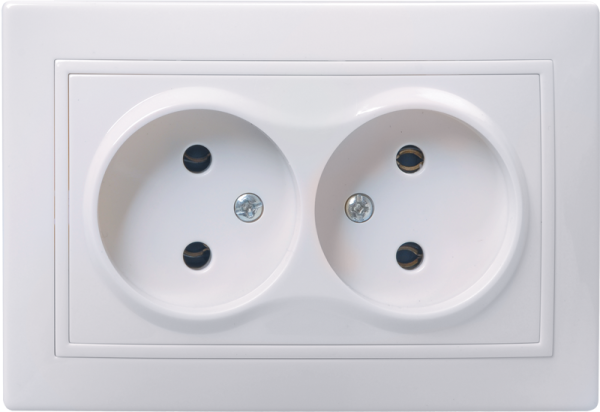 Розетка 2-местная РС12-2-КБ без з/з без защитной шторки 10А КВАРТА белый IEK