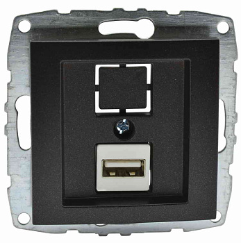 ECO розетка USB скрытый 1 разем . графит IP20 Mono