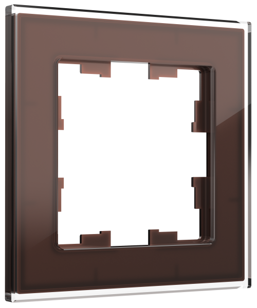 BRITE Рамка 1-мест. РУ-1-2-БрТБ стекло бр. IEK