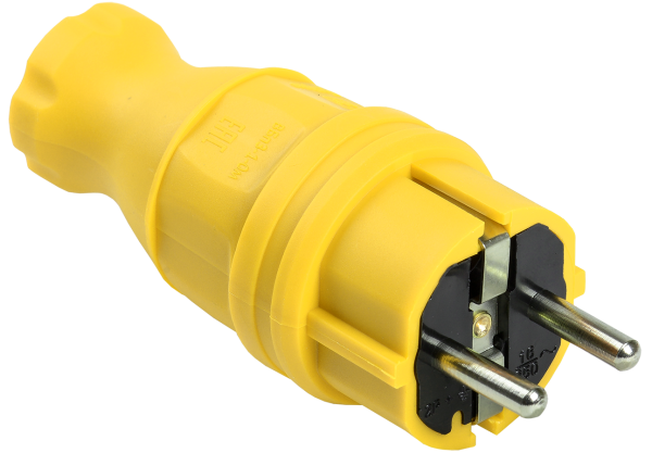 Вилка прямая ВБп3-1-0м IP44 ОМЕГА жёлтая IEK