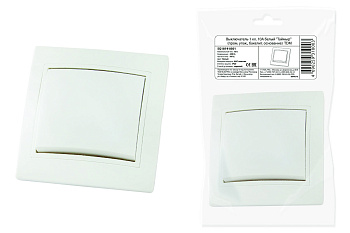 Выключатель 1 кл. 10А белый "Таймыр" (пром. упак., бакелит. основание) TDM