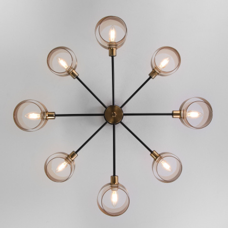 Потолочная люстра в стиле лофт 8*E14 60Вт медный, черный IP20 Arcada (70127/8 черный) Eurosvet