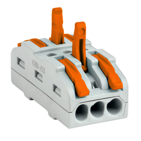 Строительно-монтажная клемма СМК 222-423 проходная 3 полюса 0,08-4мм2 (25шт) PROxima EKF