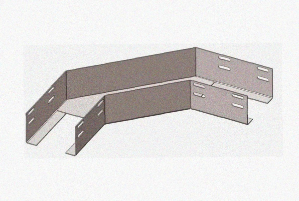 Лоток угловой глухой КГГ 300х80-90 УТ1,5 поворот на 90, окрашенный, S1,0