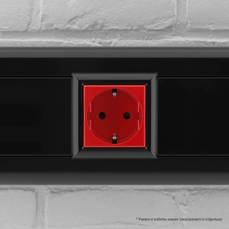 Розетка модульная, 2P+E, с з/ш, "Avanti", "Красный квадрат", 2 модуля DKC