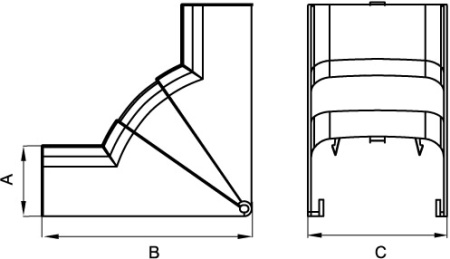Угол внутренний 90х25 мм, изменяемый (75-115°) DKC