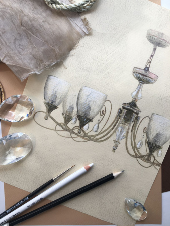 Люстра 7*E14 60Вт Мятное Золото IP20 Sabina RC145-PL-07-MG Maytoni