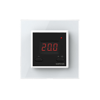 Терморегулятор Welrok ST для рамки LIVOLO с электронным управлением, датчик пола 3 м, цвет черный с белой рамкой