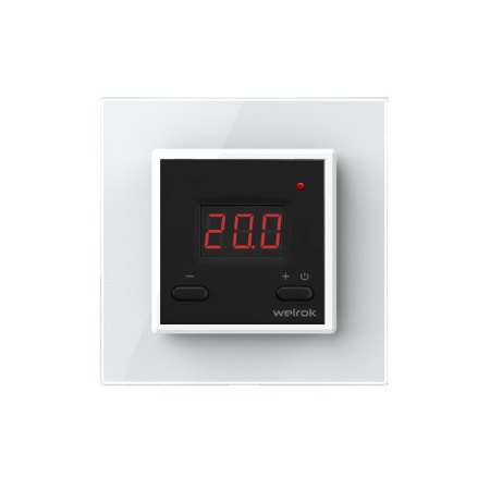 Терморегулятор Welrok ST для рамки LIVOLO с электронным управлением, датчик пола 3 м, цвет черный с белой рамкой