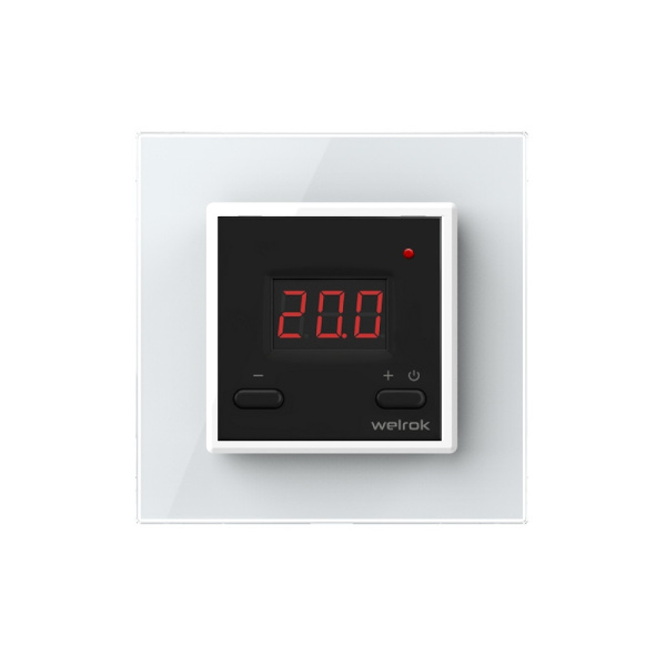 Терморегулятор Welrok ST для рамки LIVOLO с электронным управлением, датчик пола 3 м, цвет черный с белой рамкой