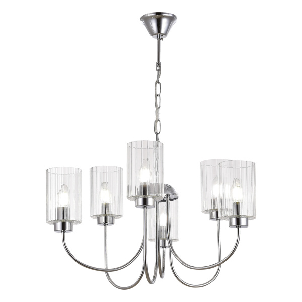 Люстра подвесная Хром/Прозрачный E14 6*40Вт SLE1127-103-06 EVOLUCE