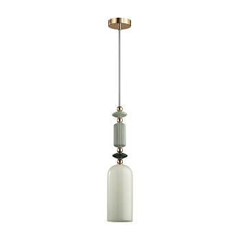 Подвес E14 1*40W 4861/1D CANDY золотой/раноцветн.керамика/стекло ODEON LIGHT