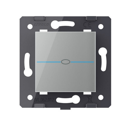 Выключатель Quadro 1 клавиша Серый (механизм) Livolo