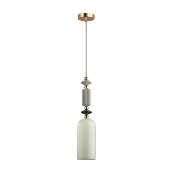 Подвес E14 1*40W 4861/1D CANDY золотой/раноцветн.керамика/стекло ODEON LIGHT