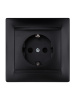 Розетка 2П+З 16А 250В IP44 с защ. шт. с крышкой графит "Лама" TDM