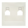 Валенсия Лицевая панель розетки RJ-45 2-местная жемчуг EKF