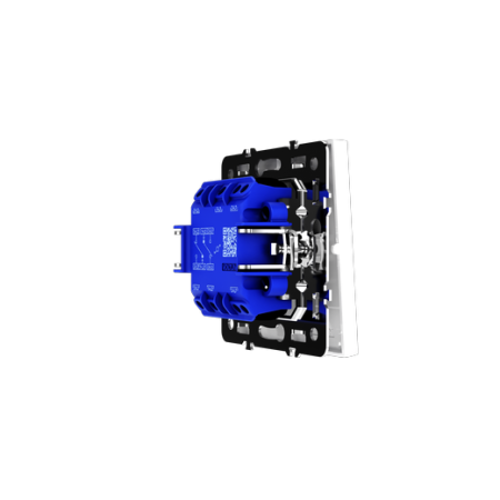 Проходной переключатель встраиваемый Voltum S70 двухклавишный 10А, (белый глянцевый)