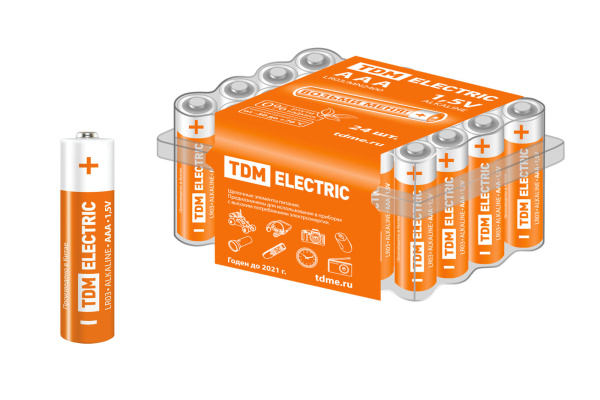 Элемент питания LR03 AAA Alkaline 1,5V BOX-24 TDM Элемент питания LR03 AAA Alkaline 1,5V BOX-24 TDM