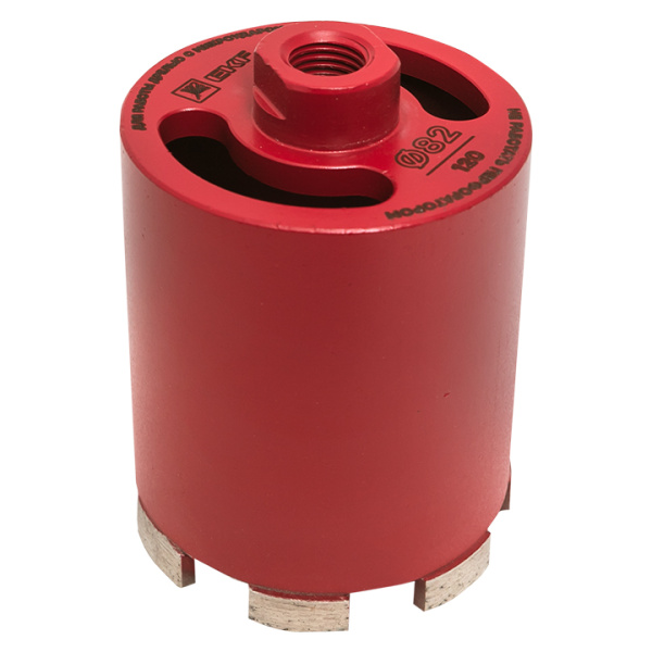 Коронка алмазная (верхнее пылеудаление) DCH-82/120MHS (120мм) Micro Hit Laser M16 Professional EKF